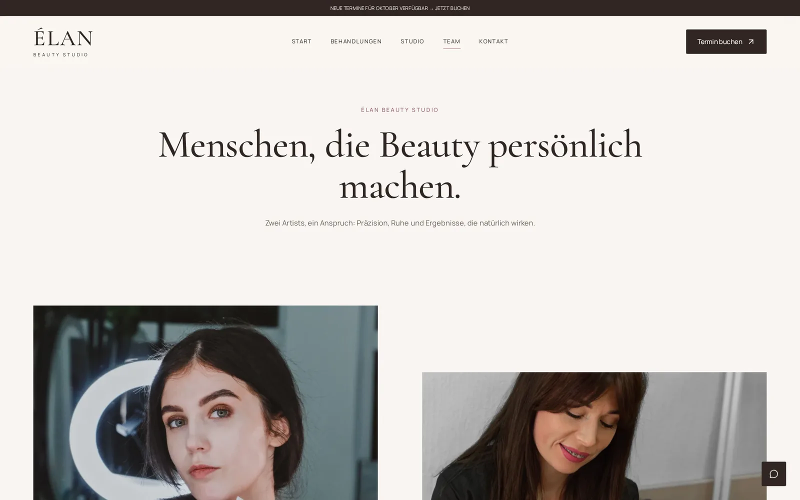 Musterprojekt Beauty Studio – Studio und Team