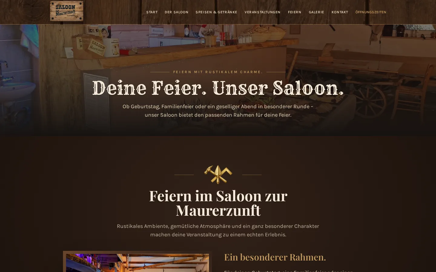 Seite für private Feiern im Saloon zur Maurerzunft