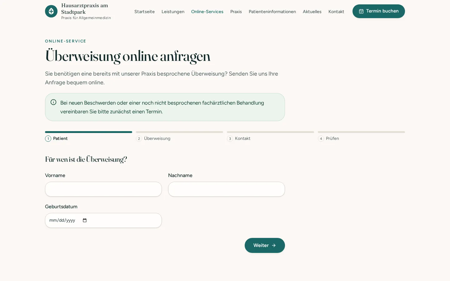 Musterprojekt Hausarztpraxis – digitale Überweisungsanfrage