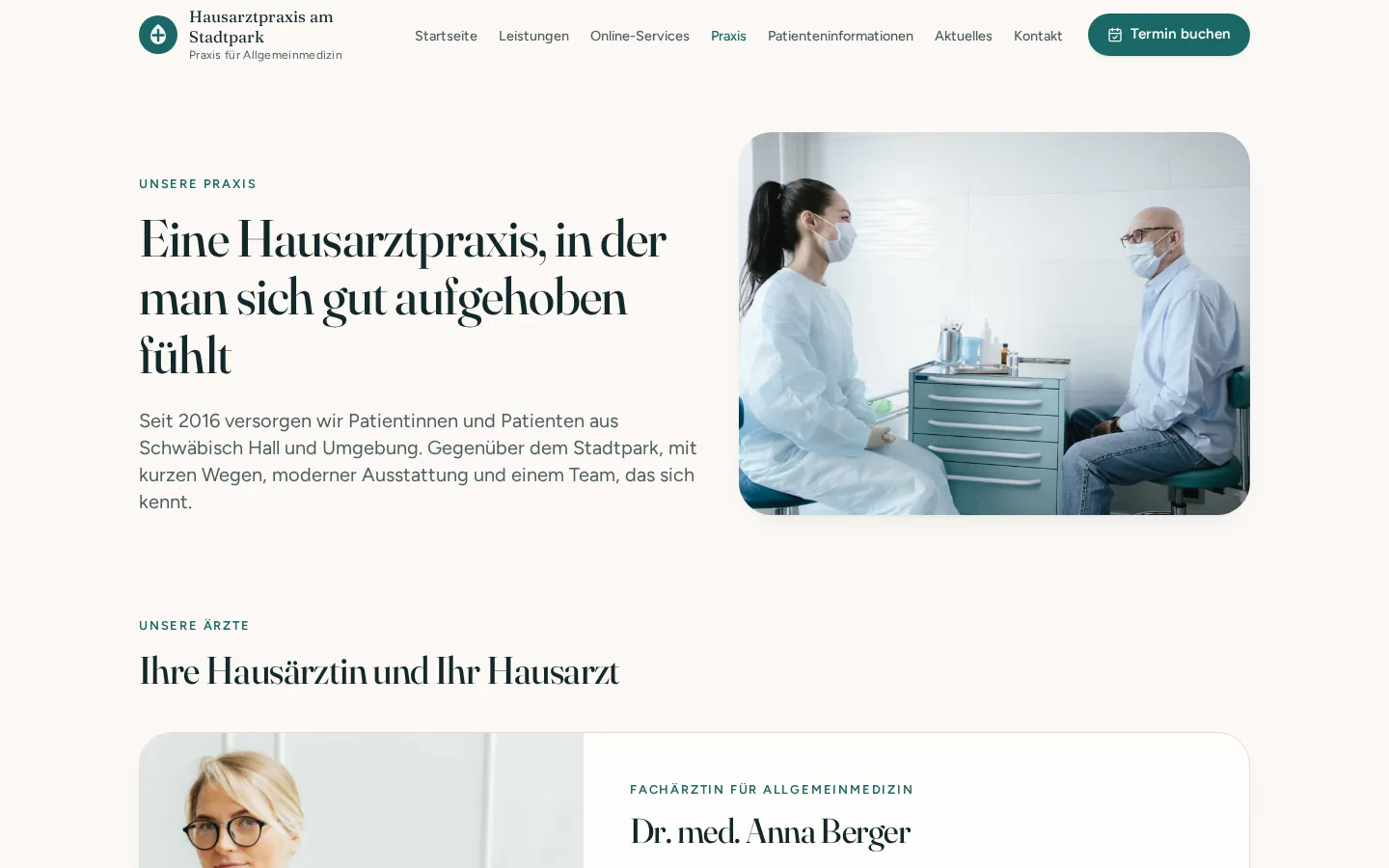 Musterprojekt Hausarztpraxis – Ärzte und Team